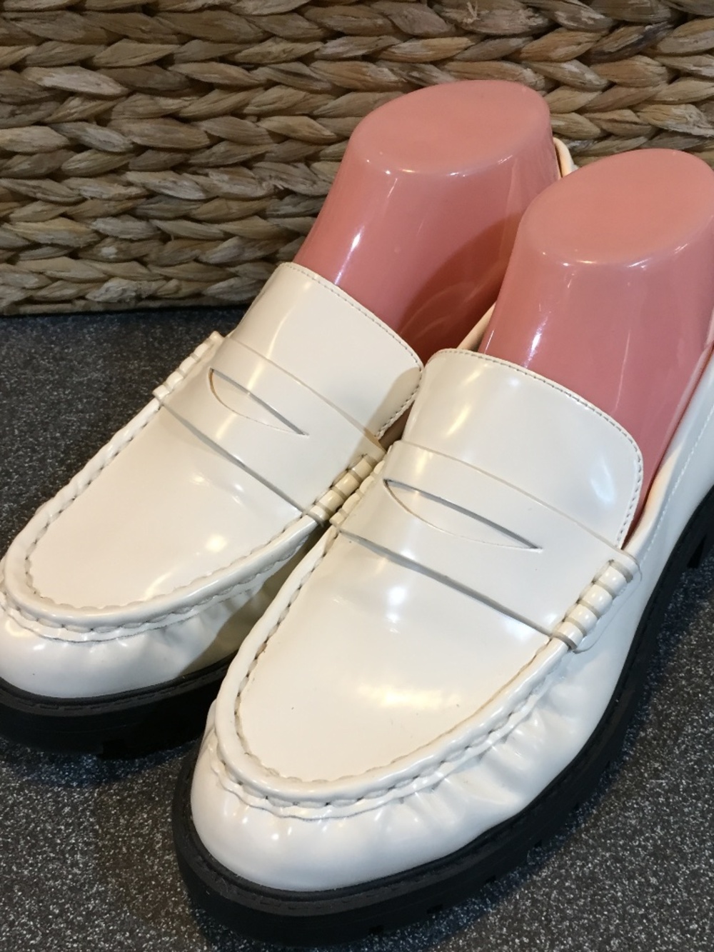 LOFT Cream Patent Leather Penny Loafers - Picture 2 of 15